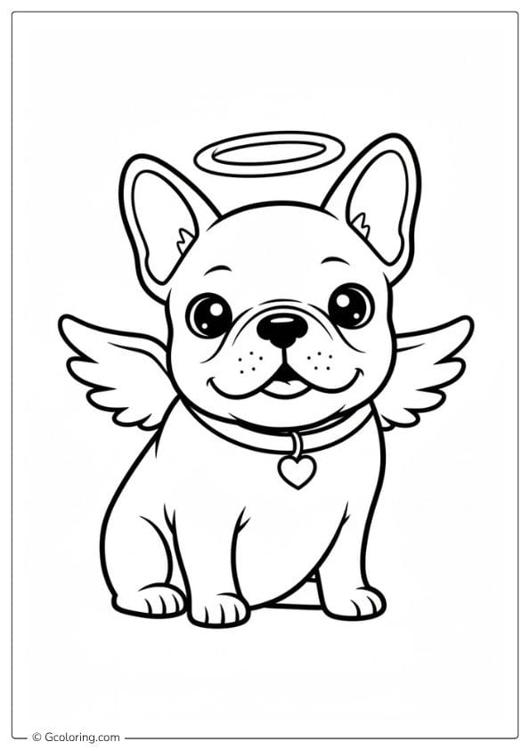 French Bulldog Coloring Pages Angel Theme