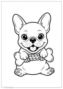 French Bulldog Coloring Pages Chewing Toy
