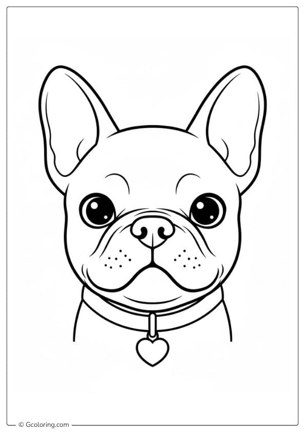 French Bulldog Coloring Pages Cute Headshot