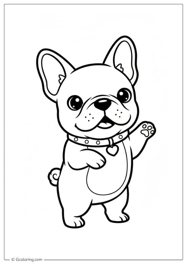 French Bulldog Coloring Pages Cute Standing