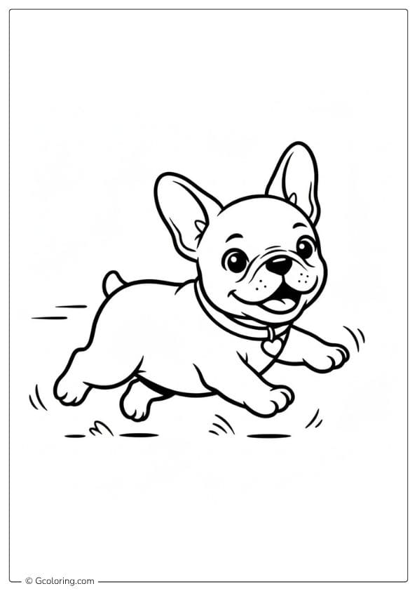 French Bulldog Coloring Pages Puppy Running