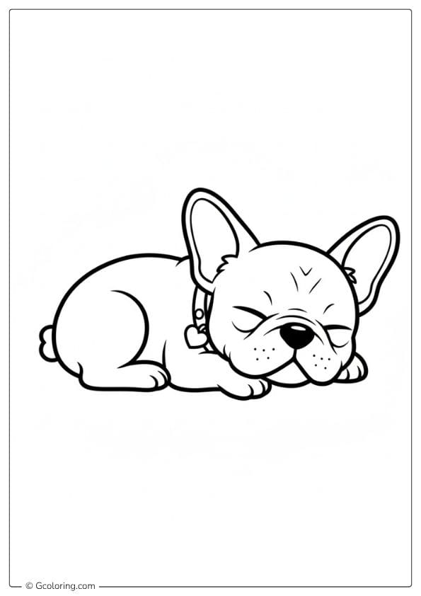 French Bulldog Coloring Pages Puppy Sleeping