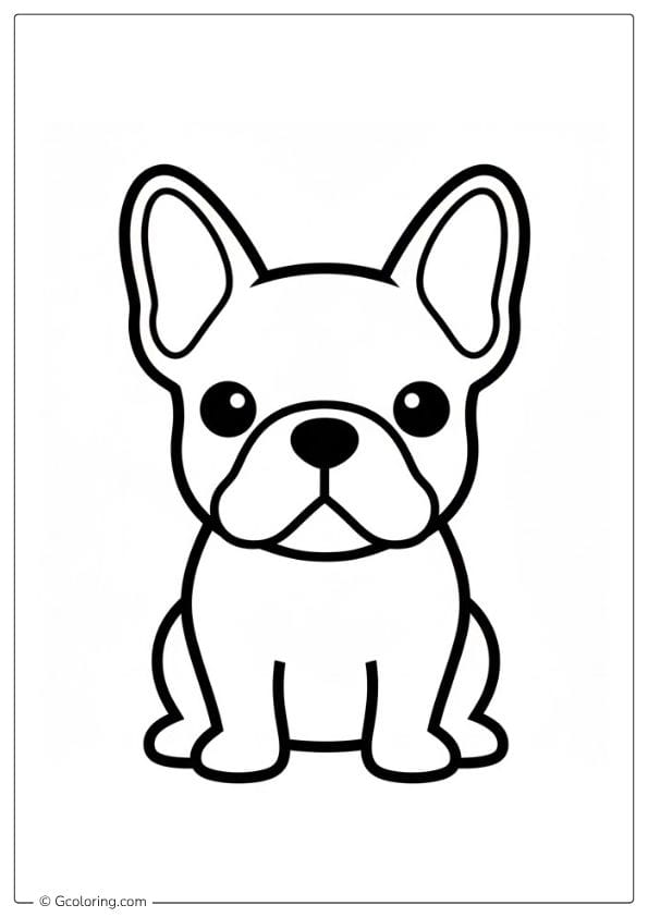 French Bulldog Coloring Pages Simple Outline
