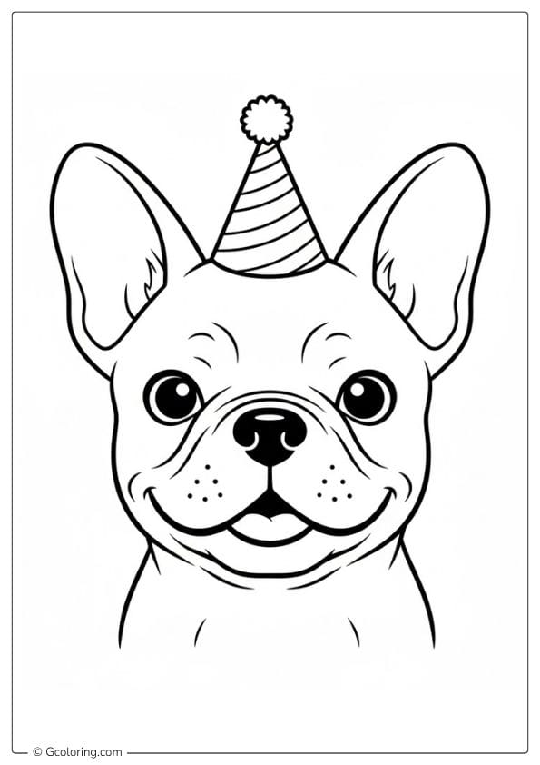 French Bulldog Coloring Pages Wearing Hat