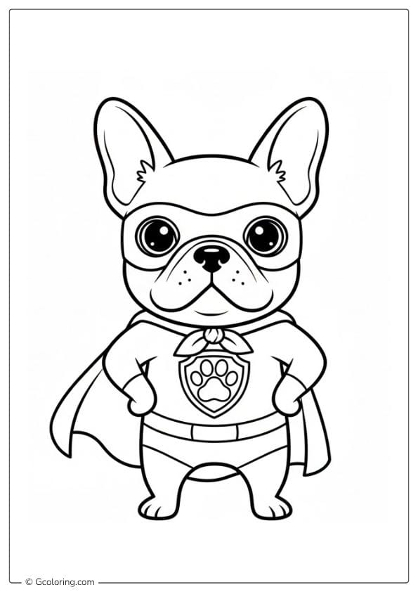 French Bulldog Coloring Pages in Costume