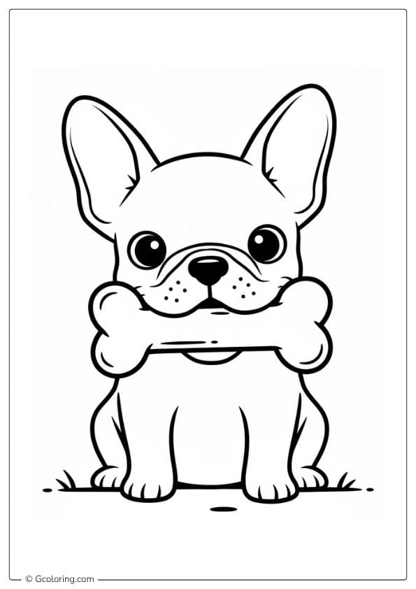 French Bulldog Coloring Pages with Bone