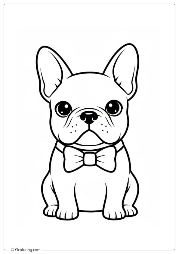 French Bulldog Coloring Pages with Bow Tie