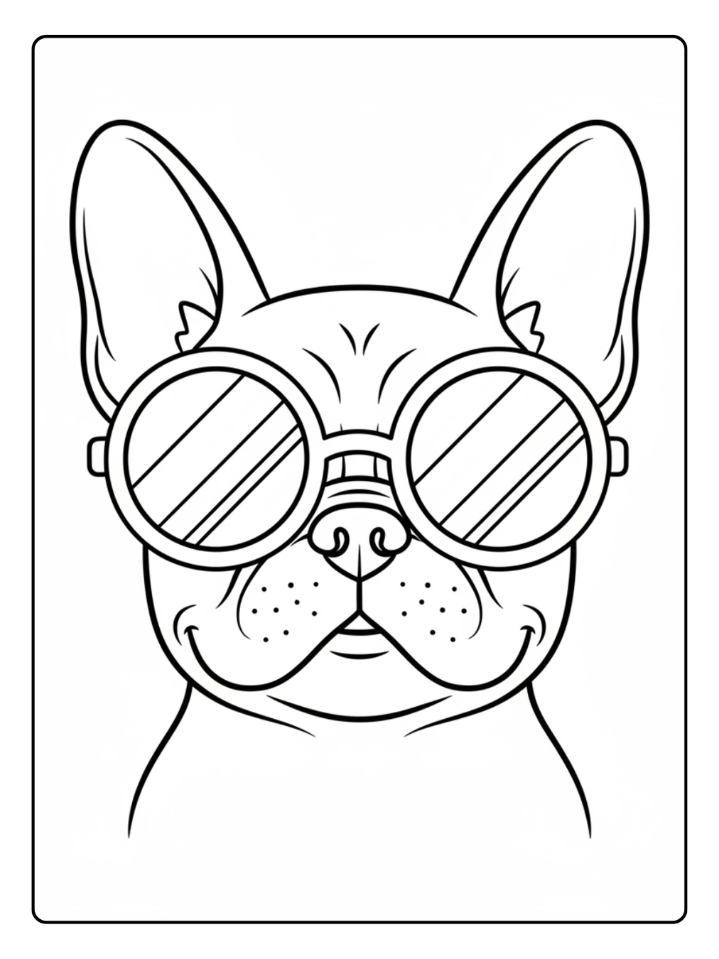 French Bulldog Coloring Pages with Sunglasses