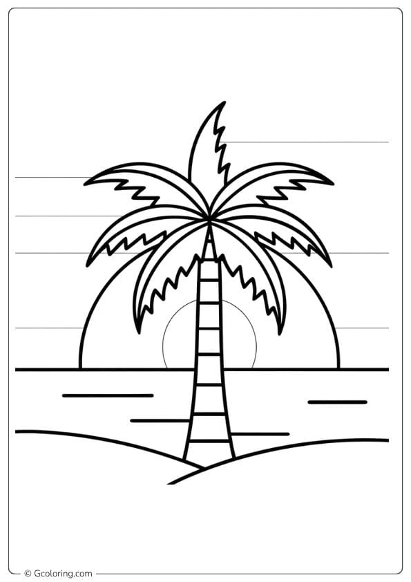Friendly Forest Palm Tree Coloring Pages