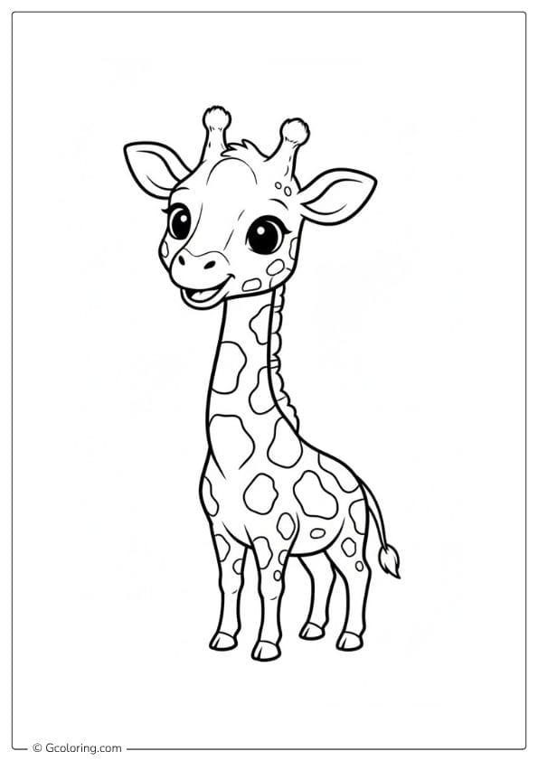 Friendly Giraffe Coloring Pages Animals