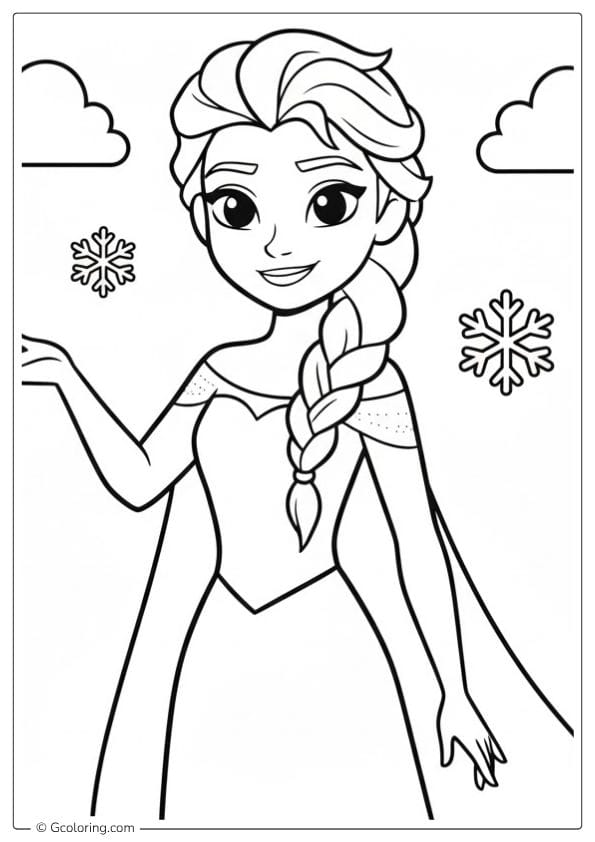 Frozen Elsa cartoon coloring pages