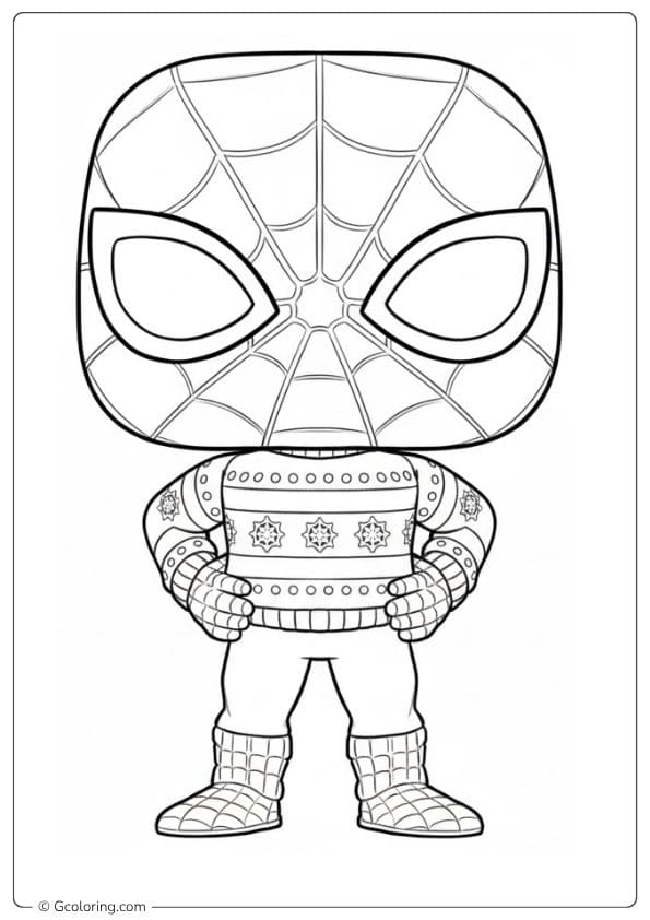 Funko Pop Spiderman Christmas Sweater Coloring Pages