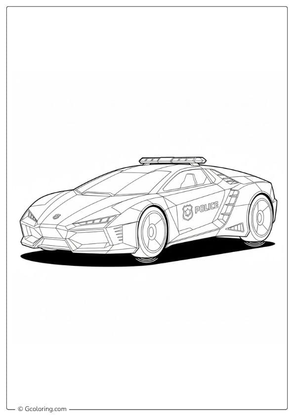 Futuristic Police Car Coloring Page