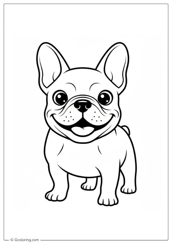 Happy French Bulldog Coloring Pages