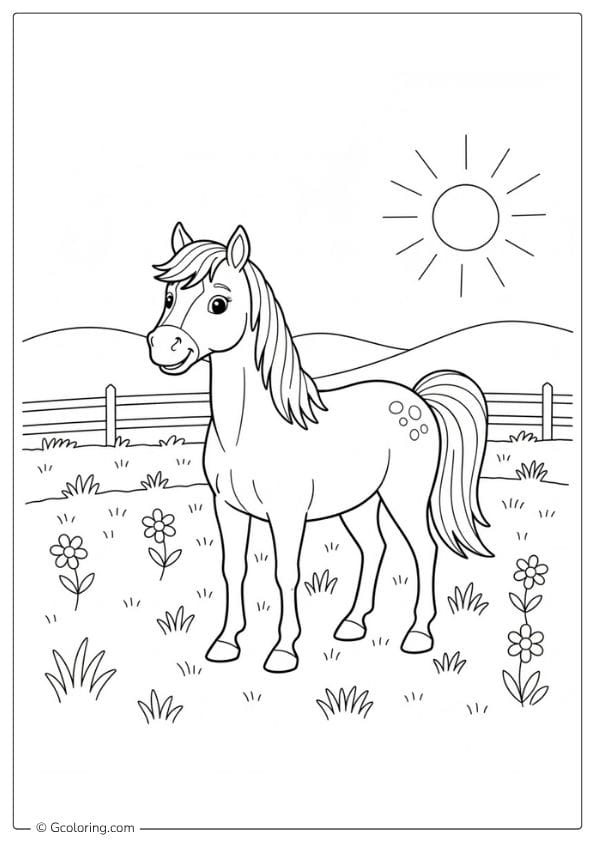 Horse Farm Coloring Pages Animals