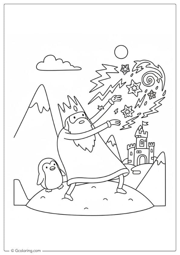 Ice King Magic – Adventure Time Coloring Pages