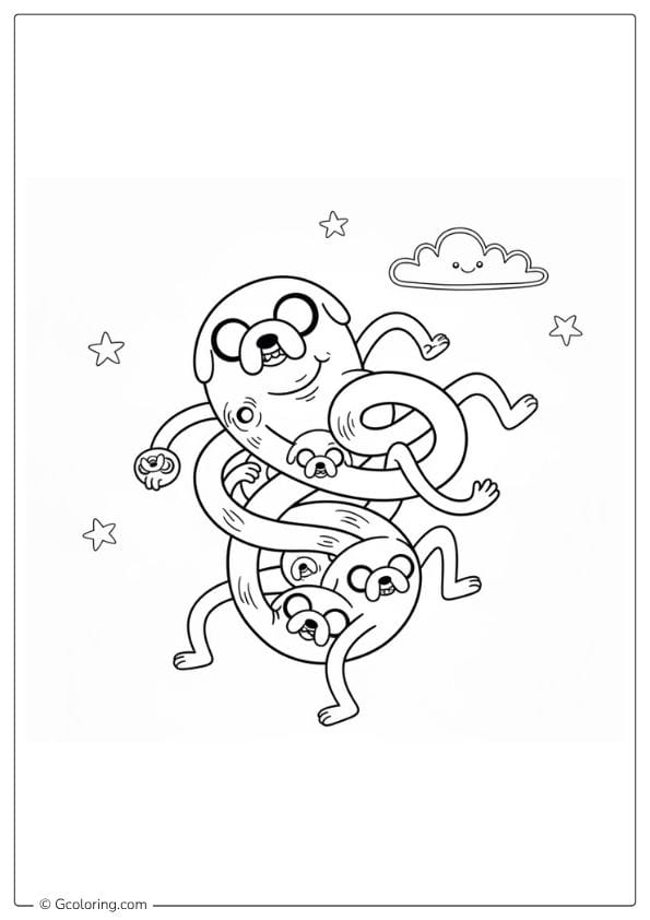 Jake Transforming – Adventure Time Coloring Pages