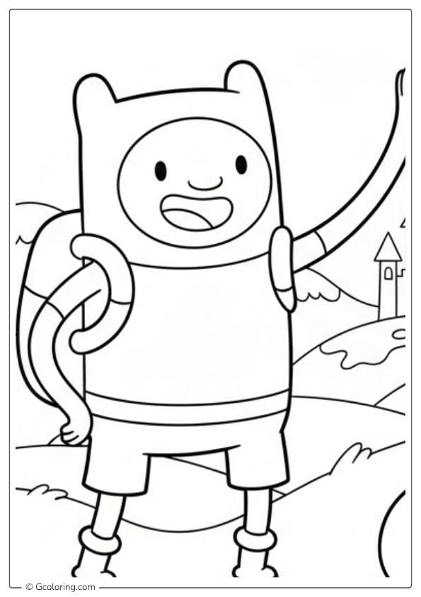 Jake and Finn High Five – Adventure Time Coloring Pages