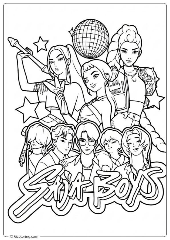 KPOP Demon Hunters Coloring Pages (4)