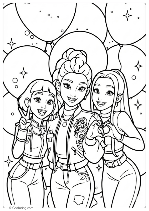 KPOP Demon Hunters Coloring Pages (5)