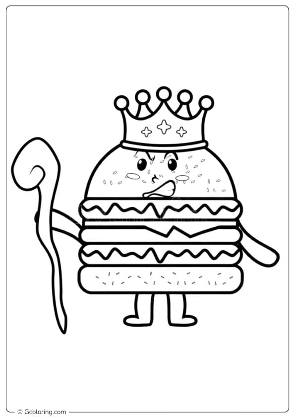 King Burger Character Outline burger coloring pages