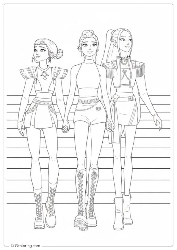 Kpop Demon Hunters Coloring Pages Cute Duo