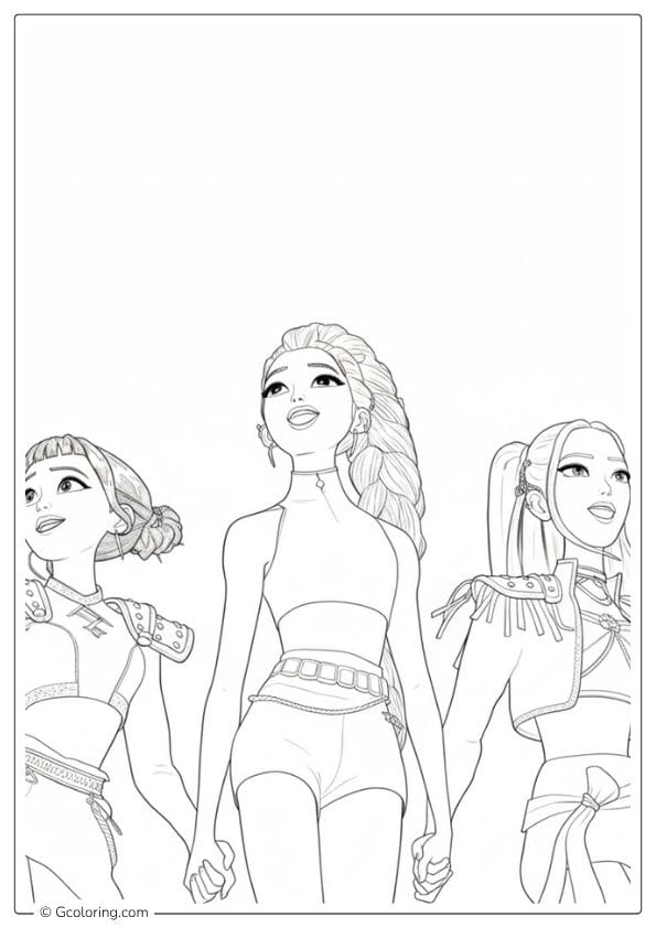 Kpop Demon Hunters Coloring Pages Cute Hunter