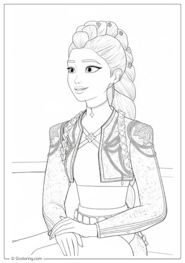 Kpop Demon Hunters Coloring Pages Long Hair Hunter