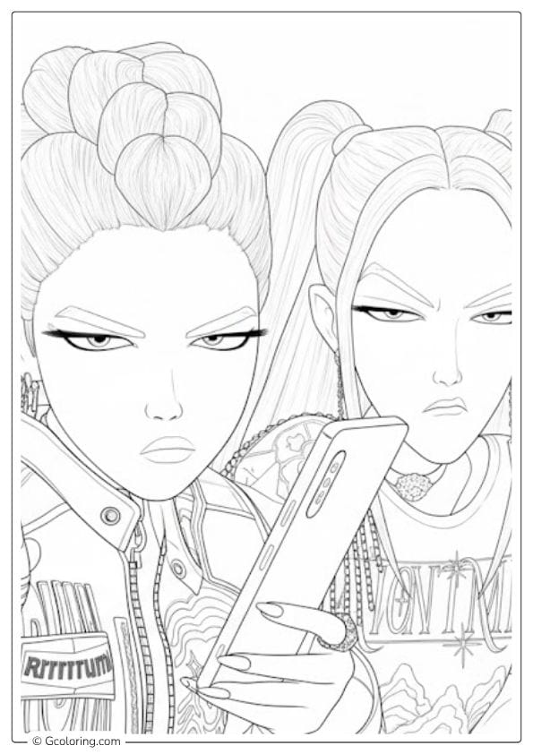 Kpop Demon Hunters Coloring Pages Short Hair Hero