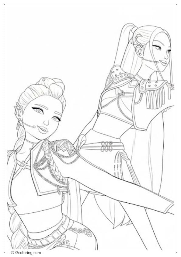 Kpop Demon Hunters Coloring Pages Warrior Pose