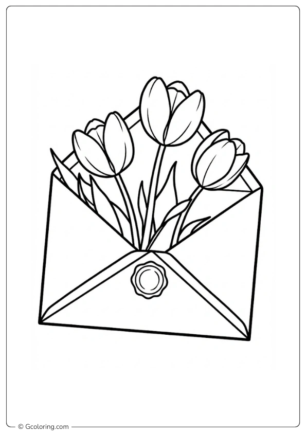 Letter Tulip Coloring Pages