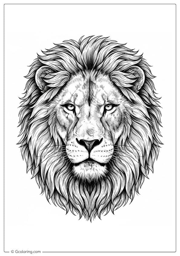 Lion Majesty Adult Coloring Pages
