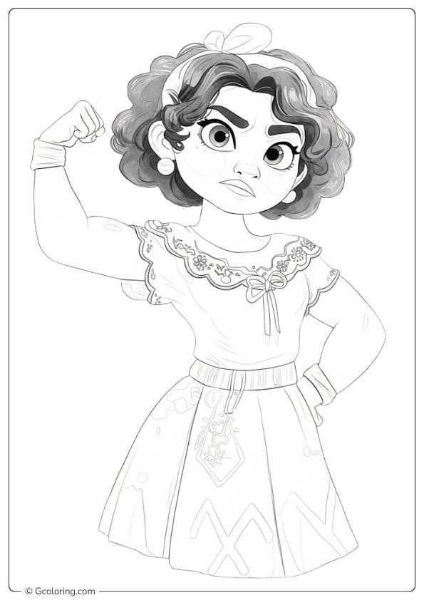 Luisa Madrigal Strong Outline encanto coloring pages