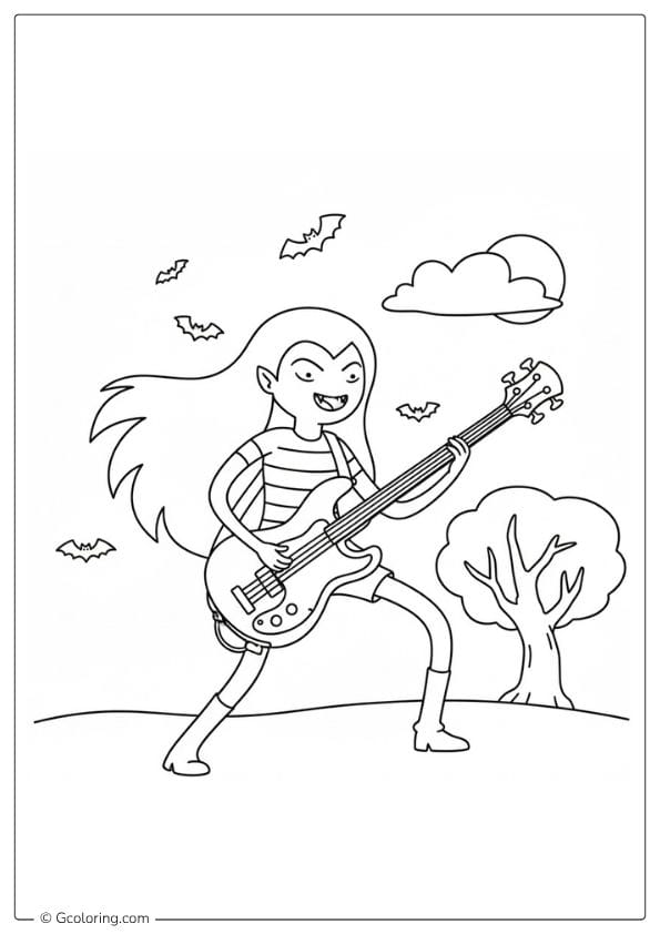Marceline Guitar – Adventure Time Coloring Pages