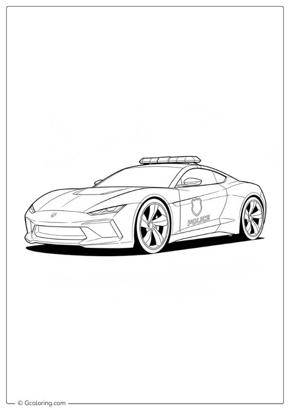 Modern Patrol Police Car Coloring Page