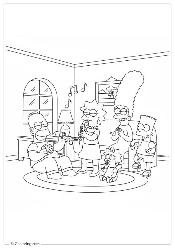 Music Moment coloring pages the simpsons