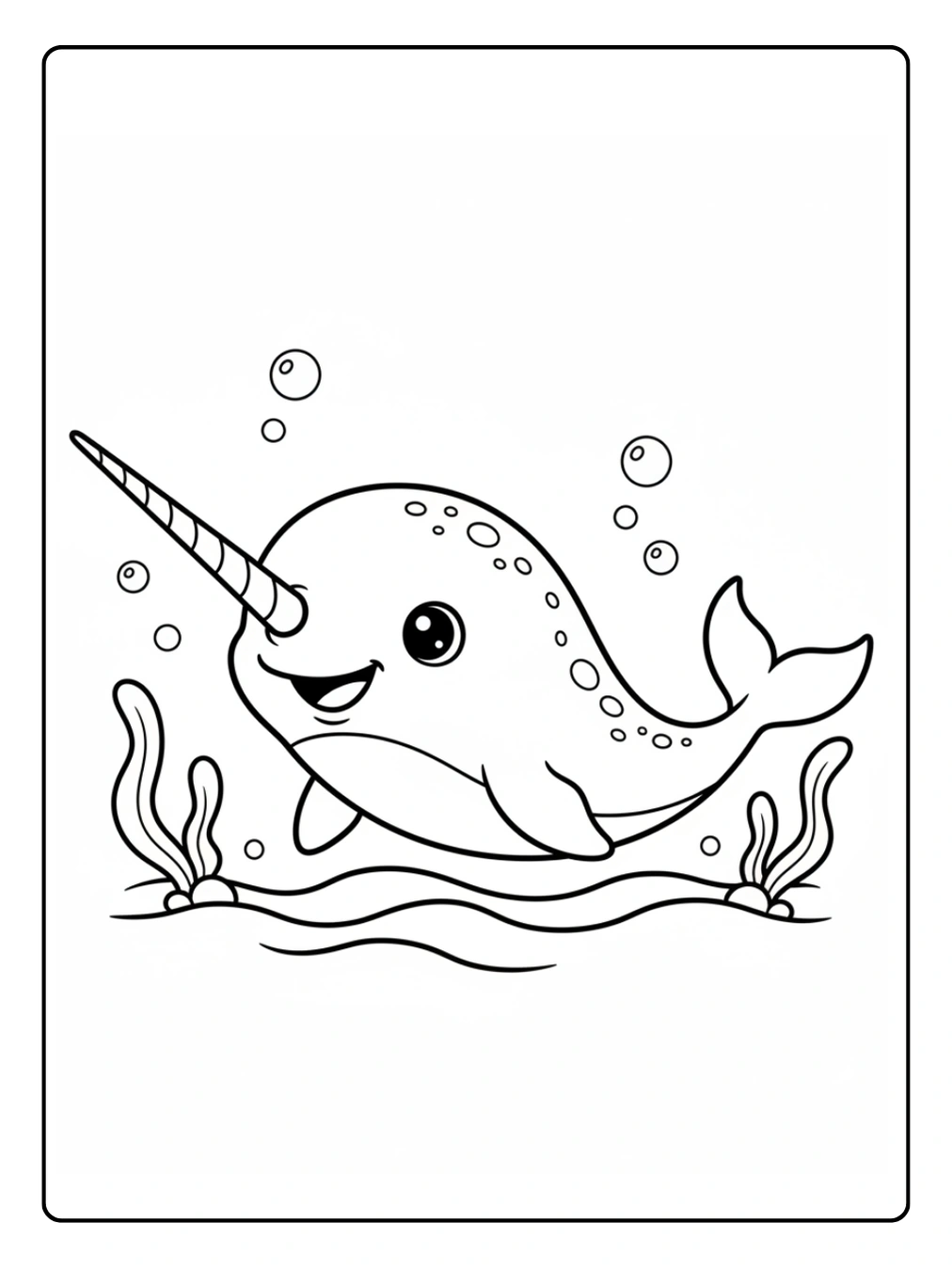 Narwhal Coloring Pages Animals