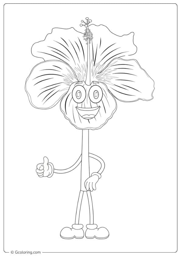 Nature's Delight Hibiscus Flower Coloring Page