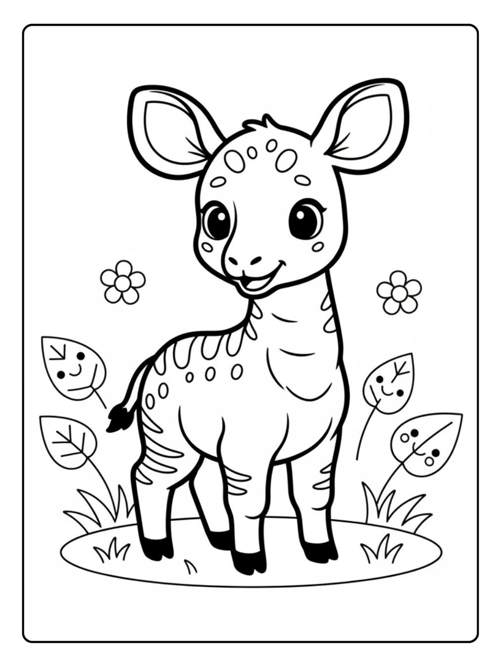 Okapi Coloring Pages Animals