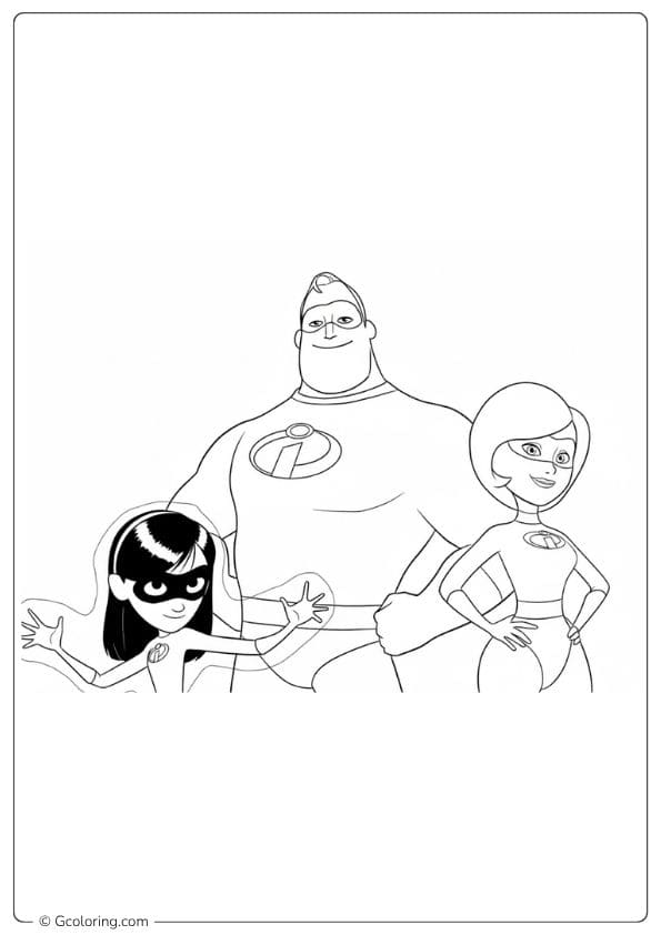Outline Sketch Incredibles Coloring Pages