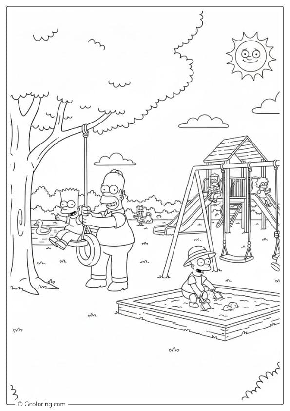 Park Day coloring pages the simpsons