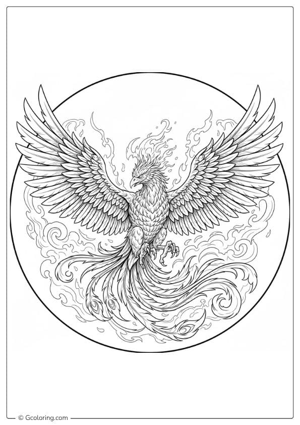 Phoenix Rise Adult Coloring Pages