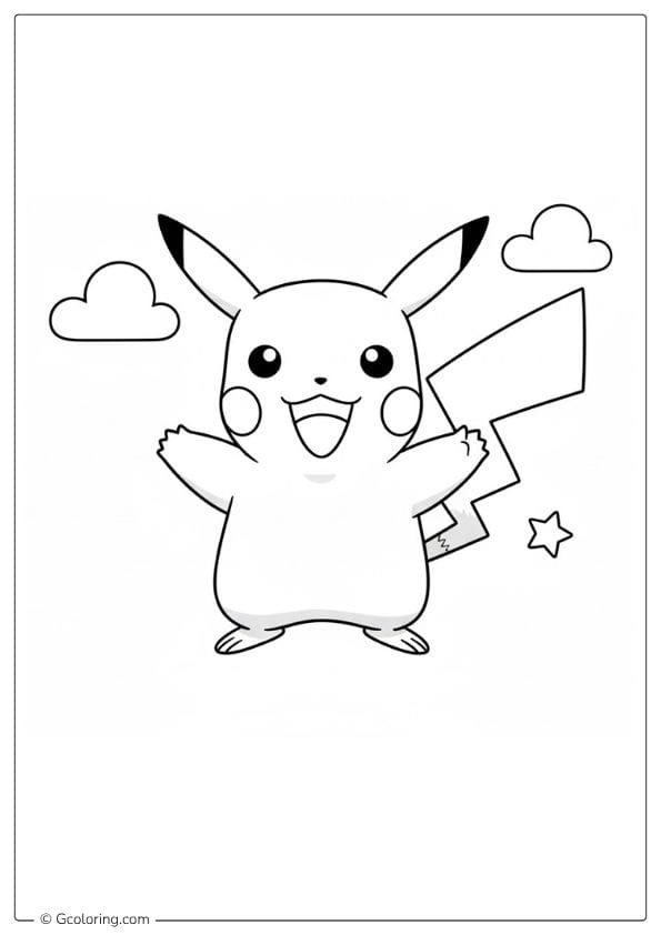 Pikachu cartoon coloring pages
