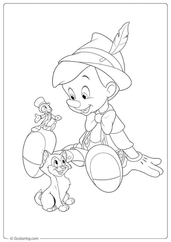 Pinocchio Getting Schooled by Jiminy pinocchio coloring pages