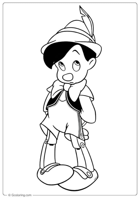 Pinocchio Jiminy Cricket Outline pinocchio coloring pages