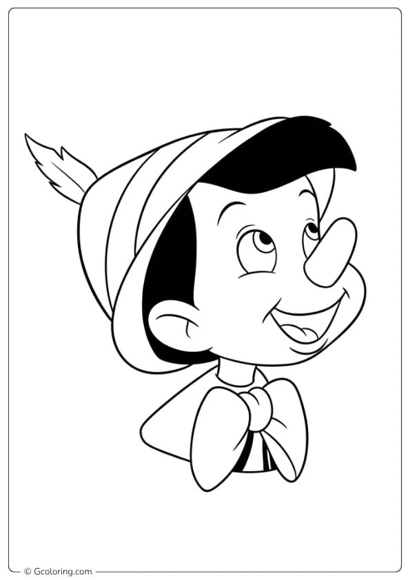 Pinocchio Thinking Upwards pinocchio coloring pages