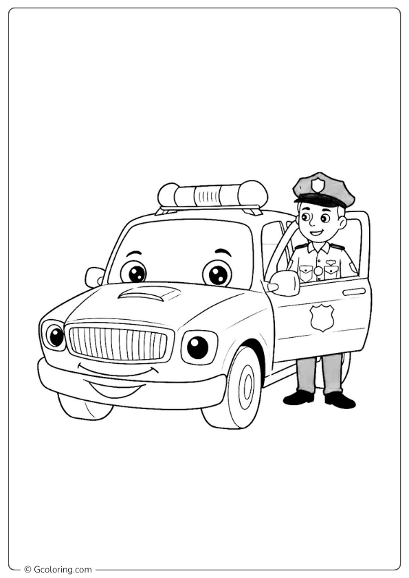 Police Car Coloring Pages (2)