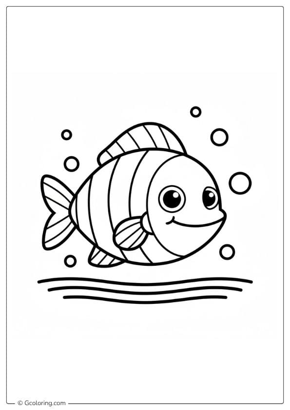 Preschool Rainbow Fish Coloring Page