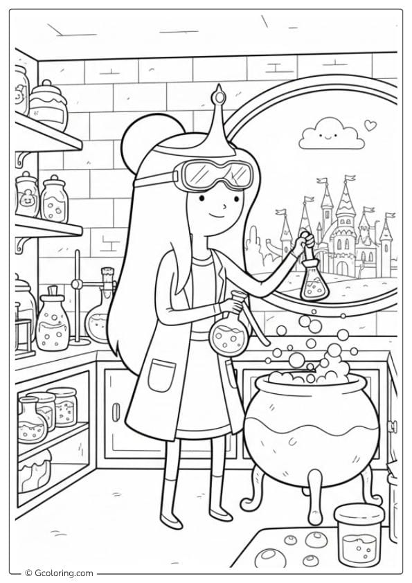 Princess Bubblegum Lab – Adventure Time Coloring Pages