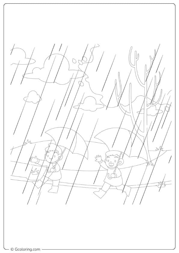 Puddle Jumper Rainy Day Coloring Pages